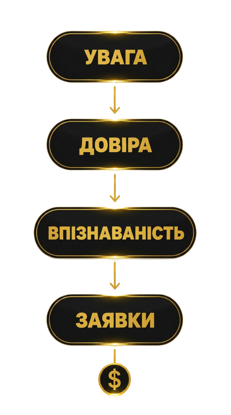 Увага → Довіра → Впізнаваність → Заявки
